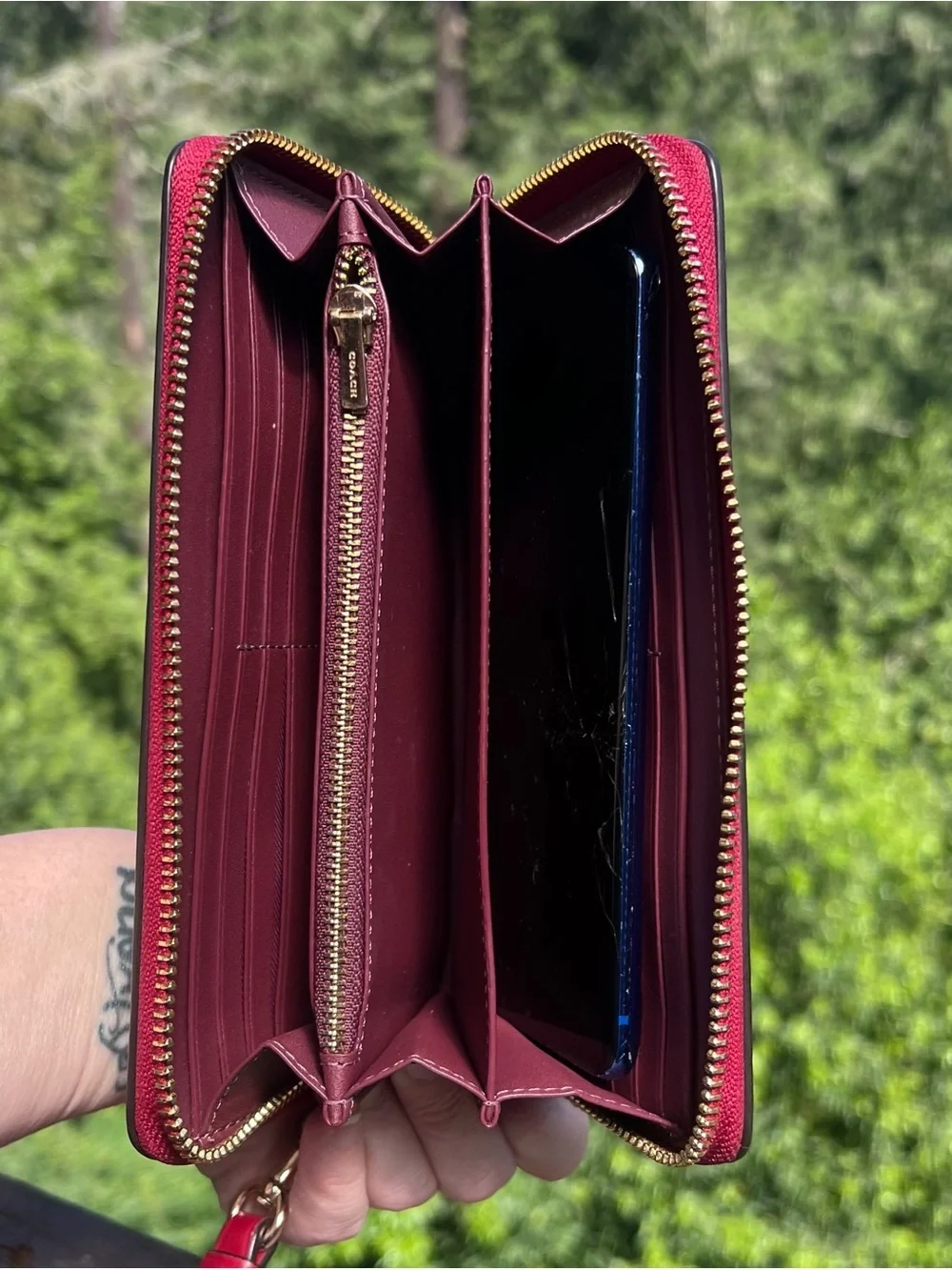 Coach long zip